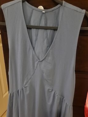 NWOT Amazon Women's Dusty Blue V-Neck Sleeveless Tank Dress Size Small